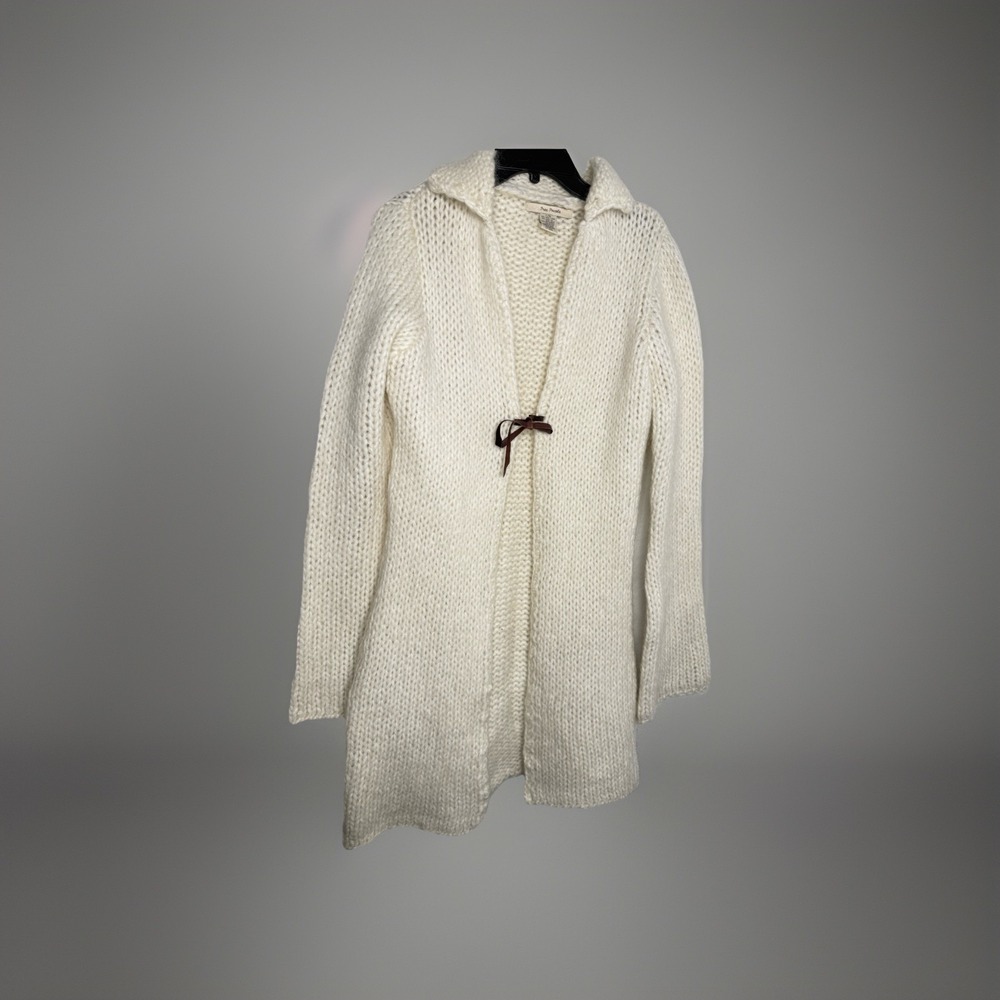 Free People Womens Sz Large  Wool Blend Cardigan Cream Sweater‎